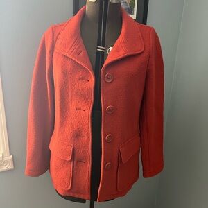 L.L. Bean Women's Vibrant Red Pea Coat
